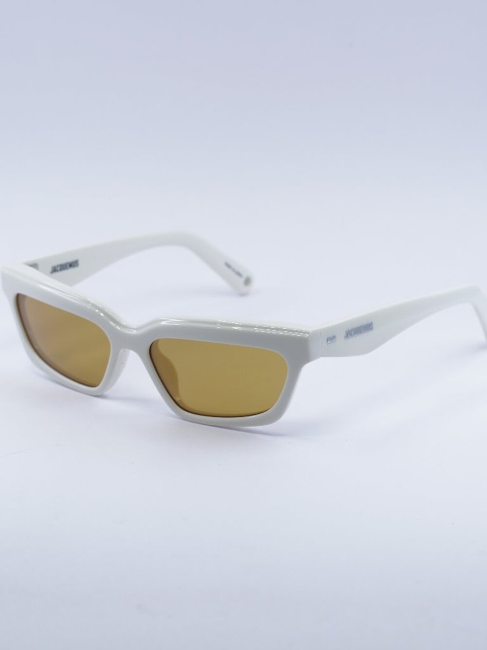Jacquemus SALON JAC/62 C3 Sunglasses White Rectangle Frame, Brown Lenses